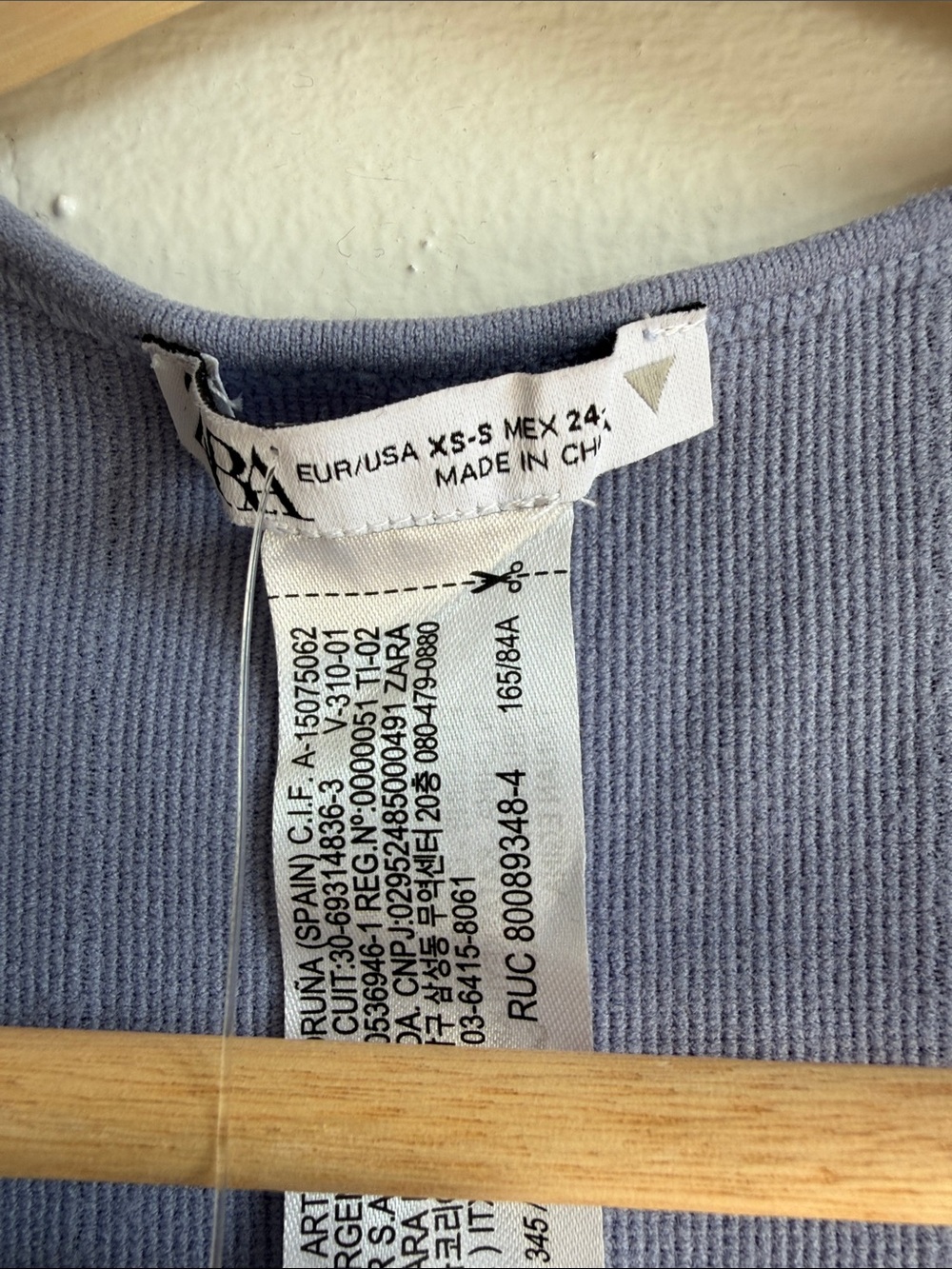 ZARA Lavender Ribbed Square-Neck Bodysuit - Picture 4 of 4